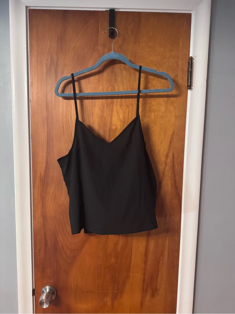 Karl Lagerfeld Black V-Neck Spaghetti Strap Tank